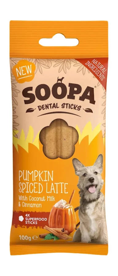 Soopa Pumpkin Spiced Latte low fat dental sticks for dogs
