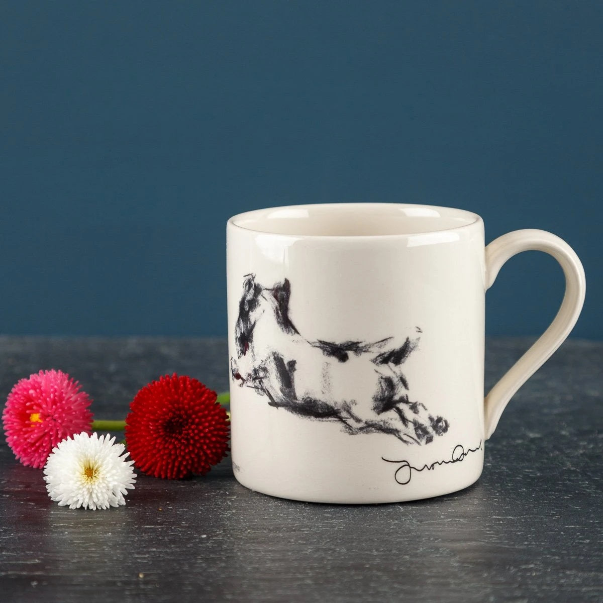 Jack Running ceramic dog mug