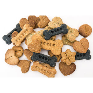 A selection of dog biscuit flavours