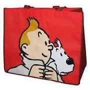 Large Tintin and Snowy shopping bag