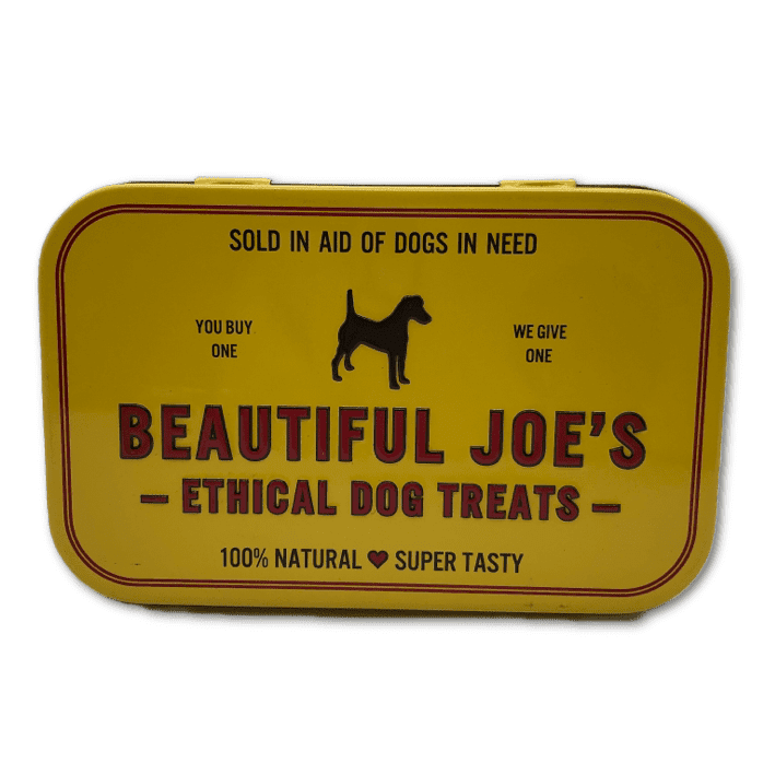 Beautiful Joe's dog treat tin