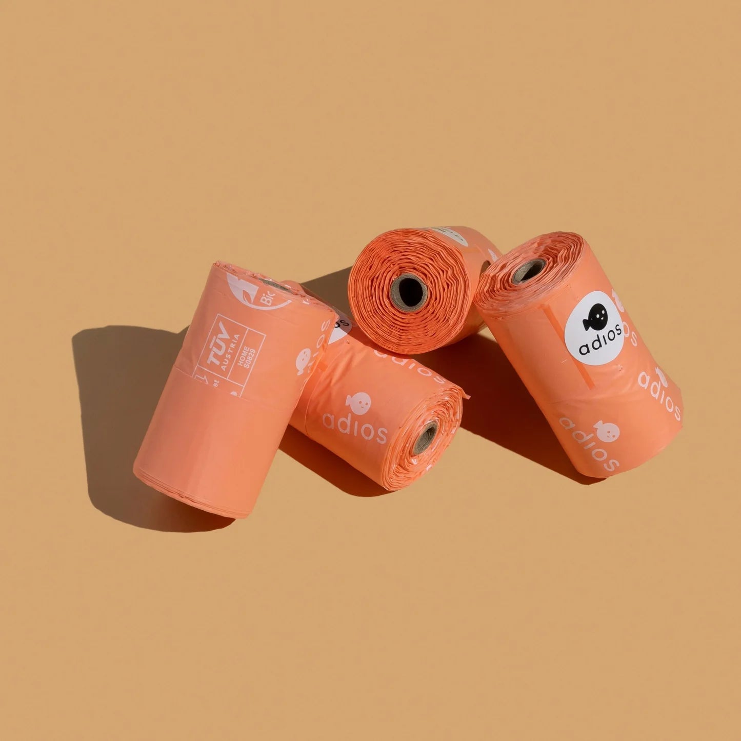 Adios compostable dog poo bags with tie handles