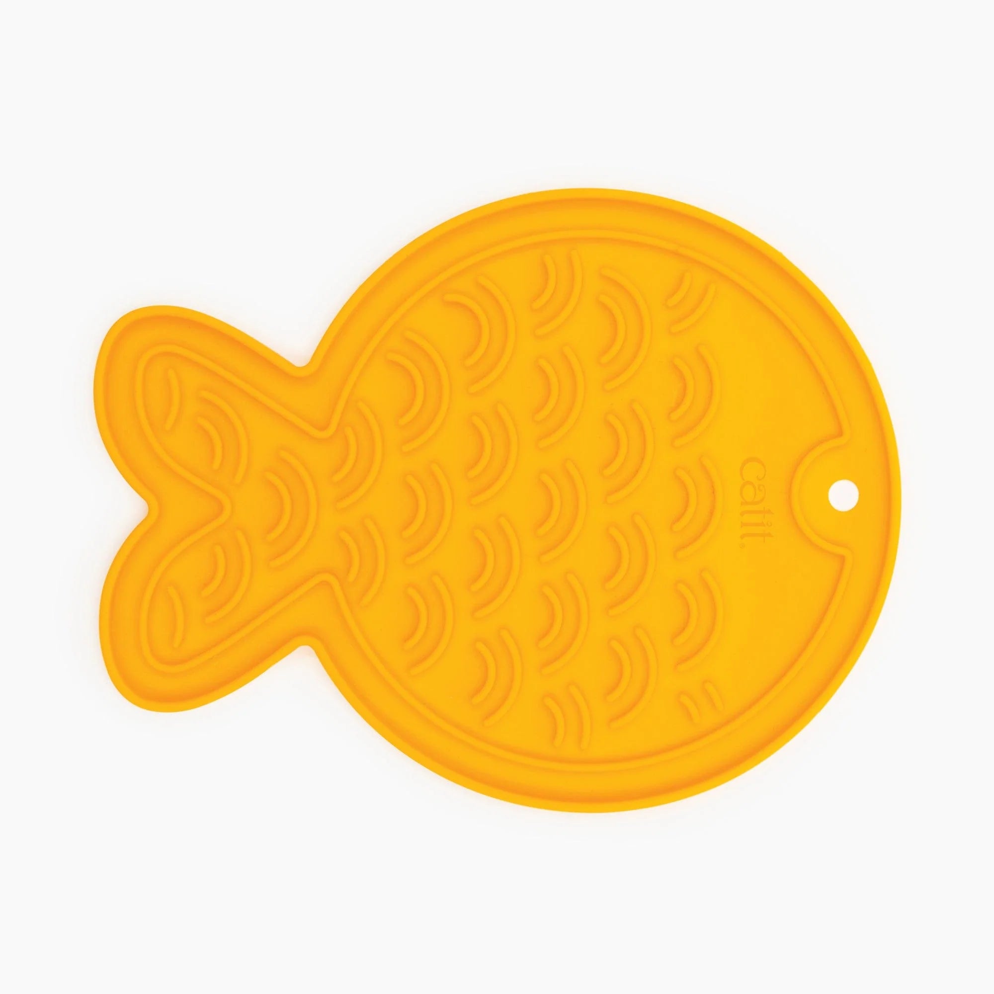 Catit creamy fish shaped cat feeding mat