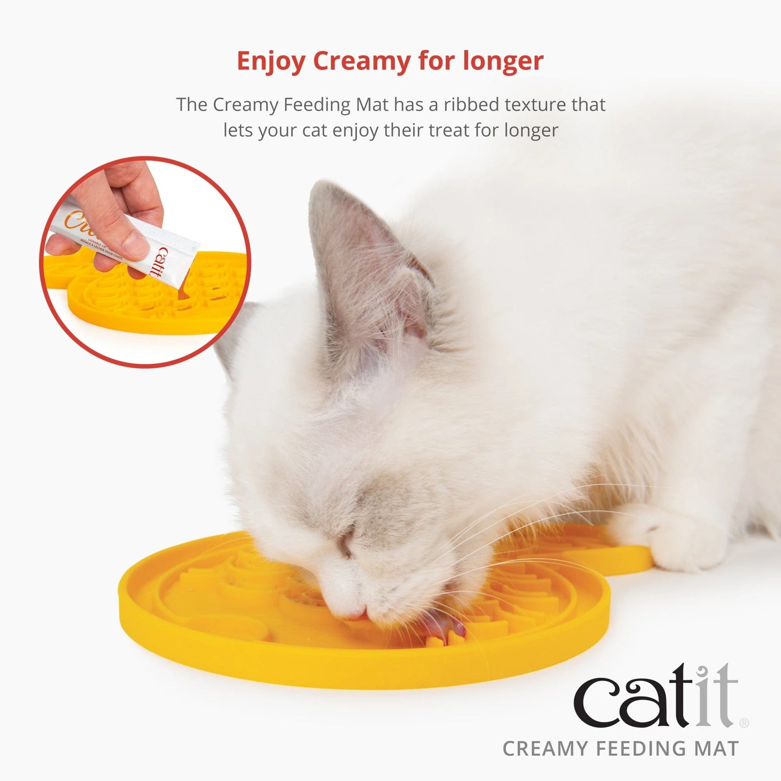 Catit creamy fish shaped cat feeding mat