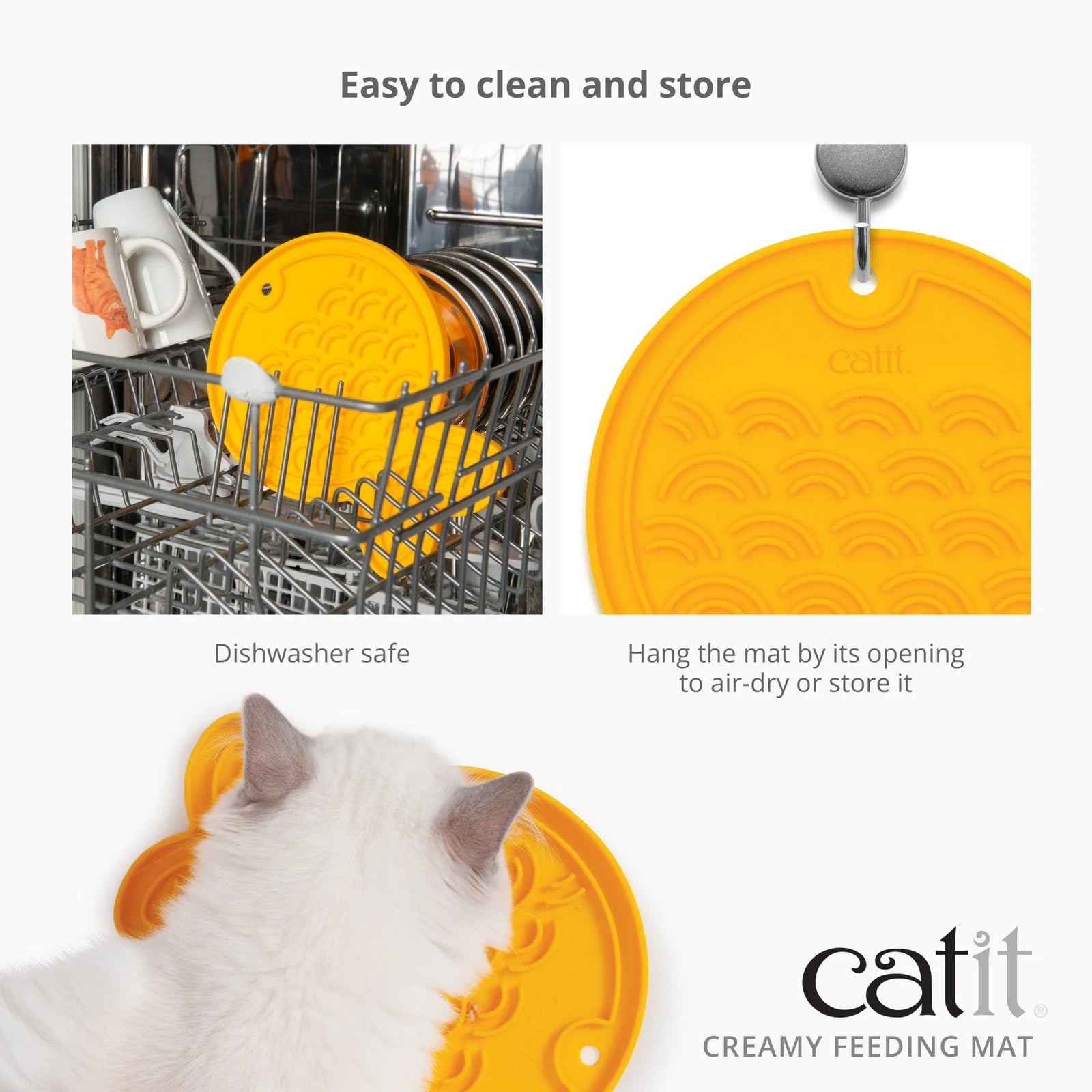 Catit creamy fish shaped cat feeding mat