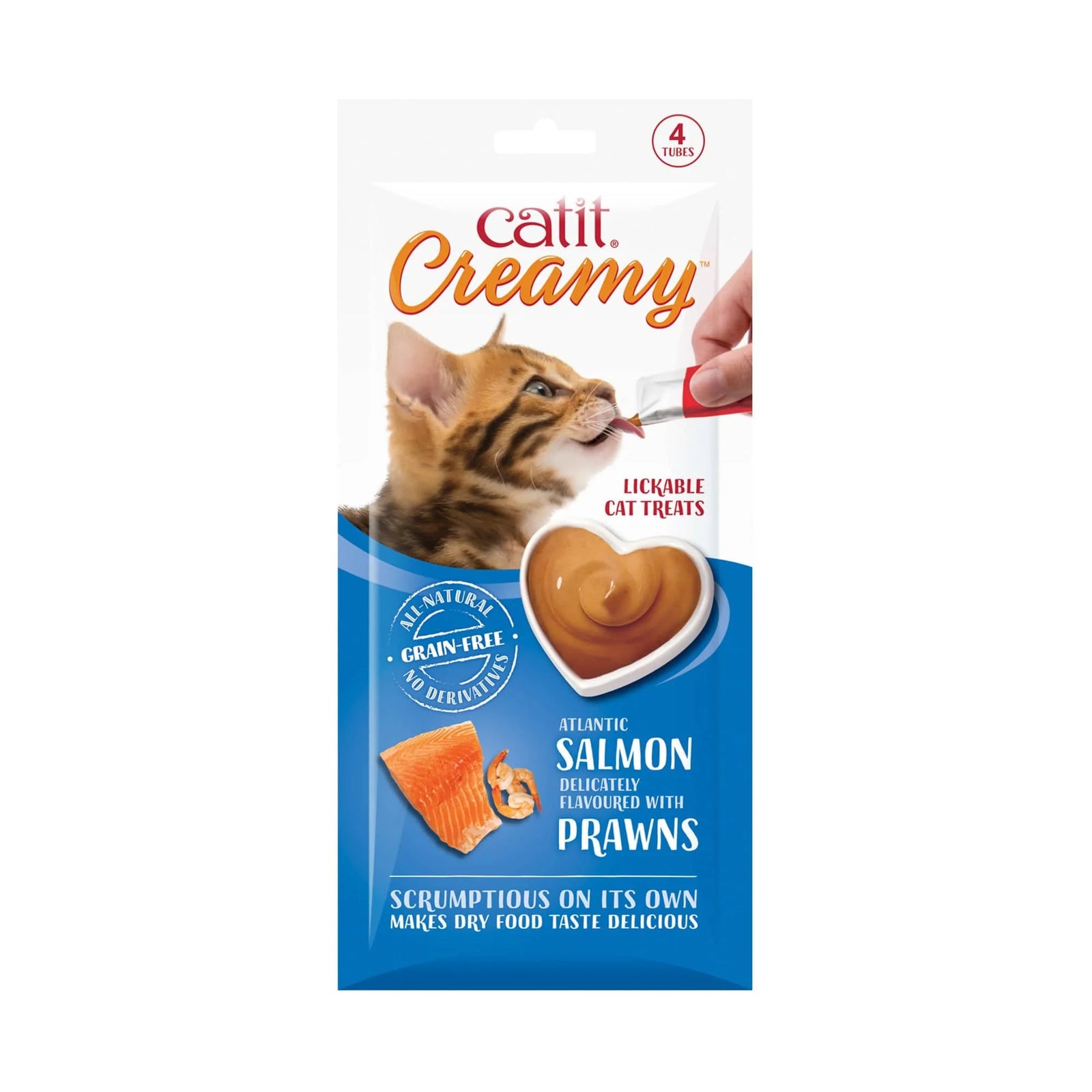 Catit Creamy Salmon & Prawn lickable cat treats