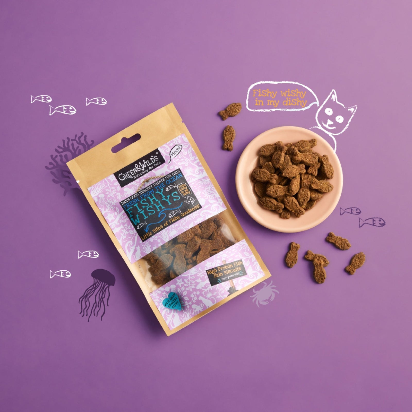 Fishy Wishys - fish shaped biscuit cat treats
