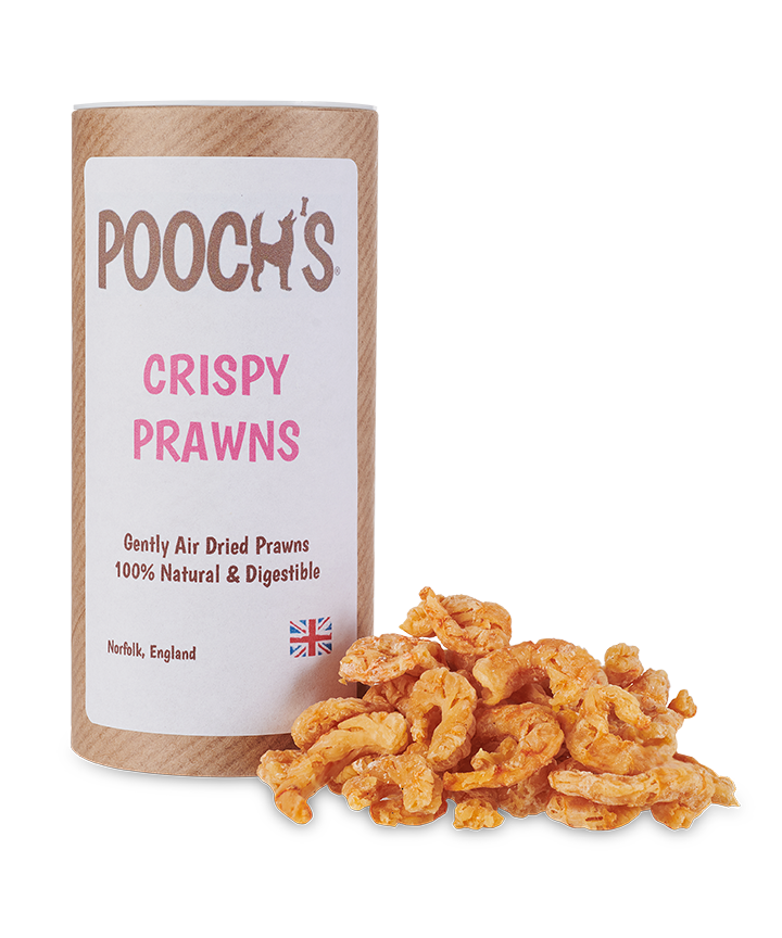 Pooch&#39;s crispy prawns - low fat dog treat