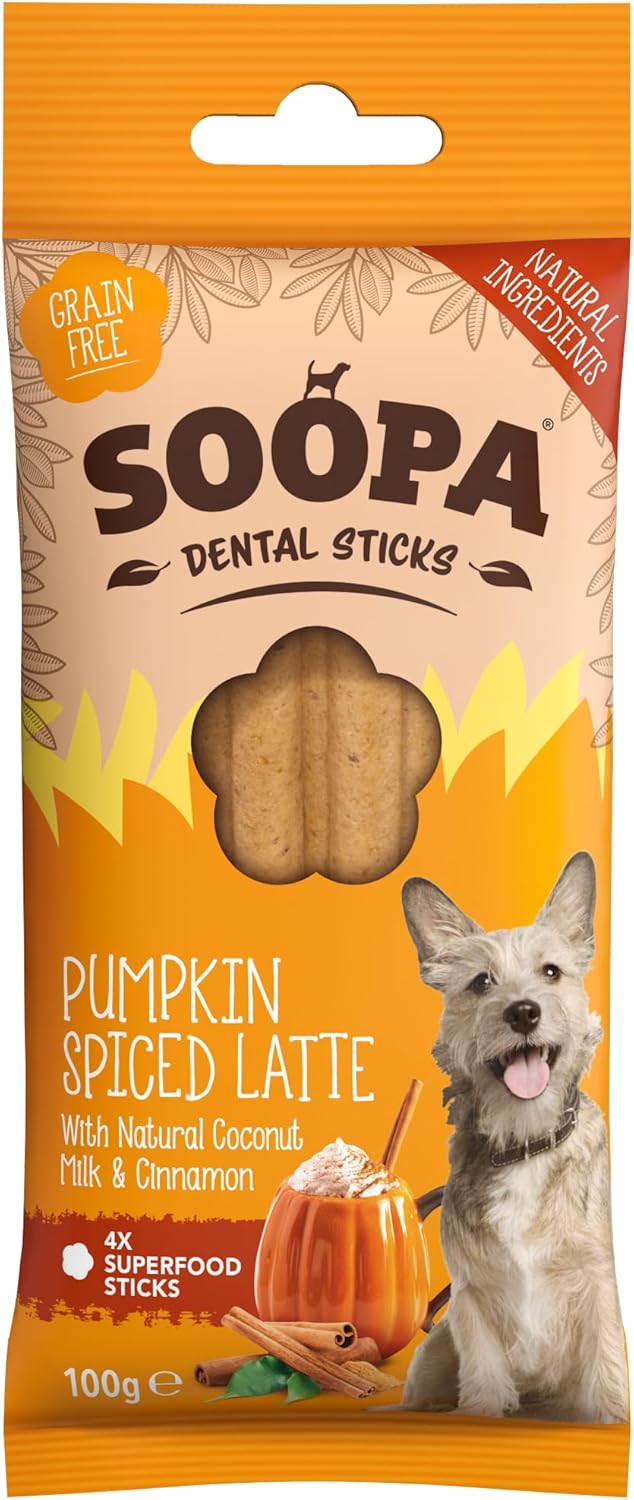 Soopa Pumpkin Spiced Latte dental sticks for dogs