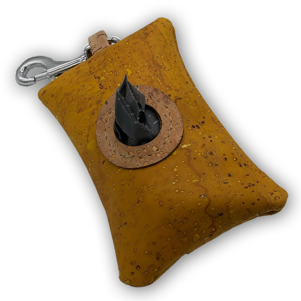 Cork dog poo pouch - mustard