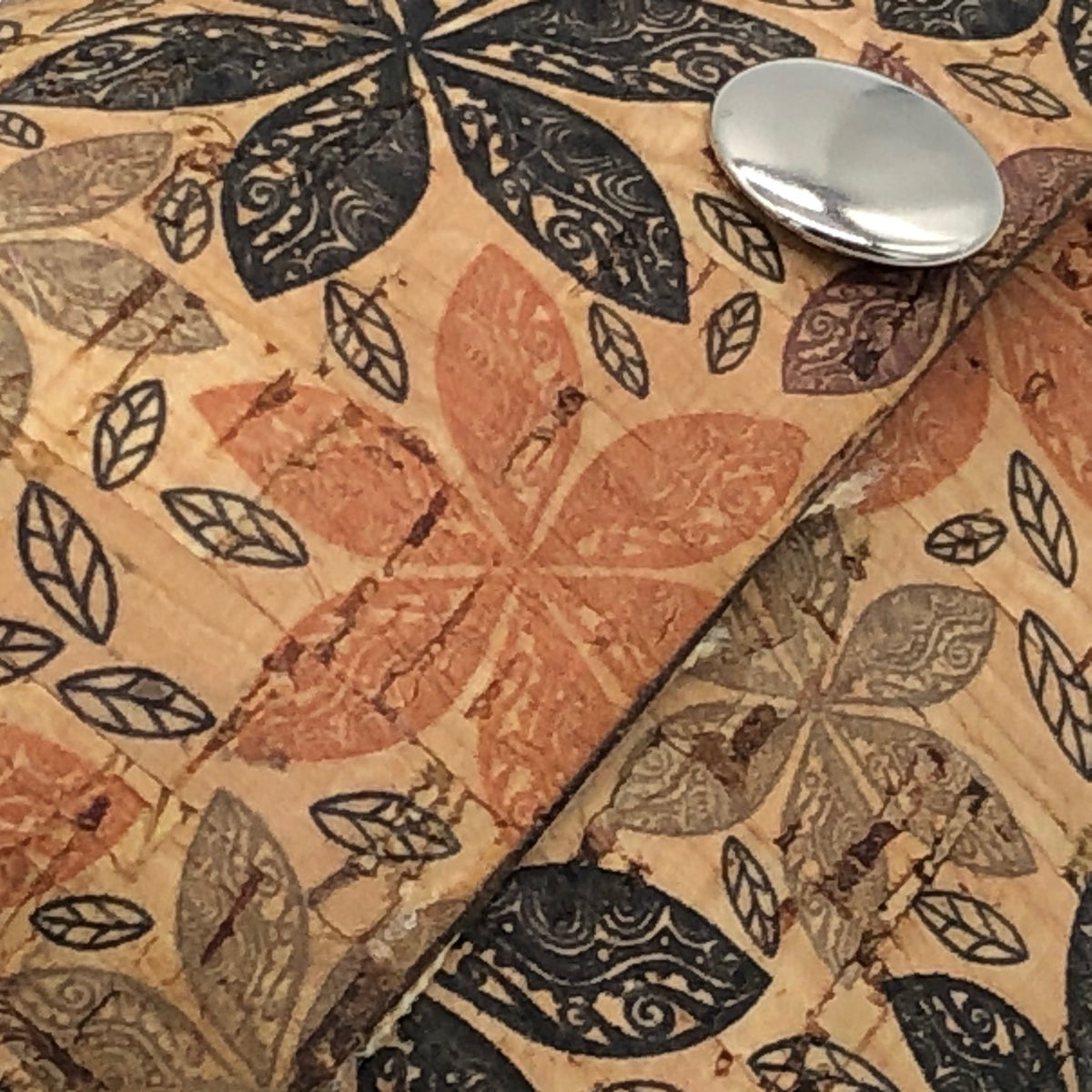 Cork poo bag pouch - floral