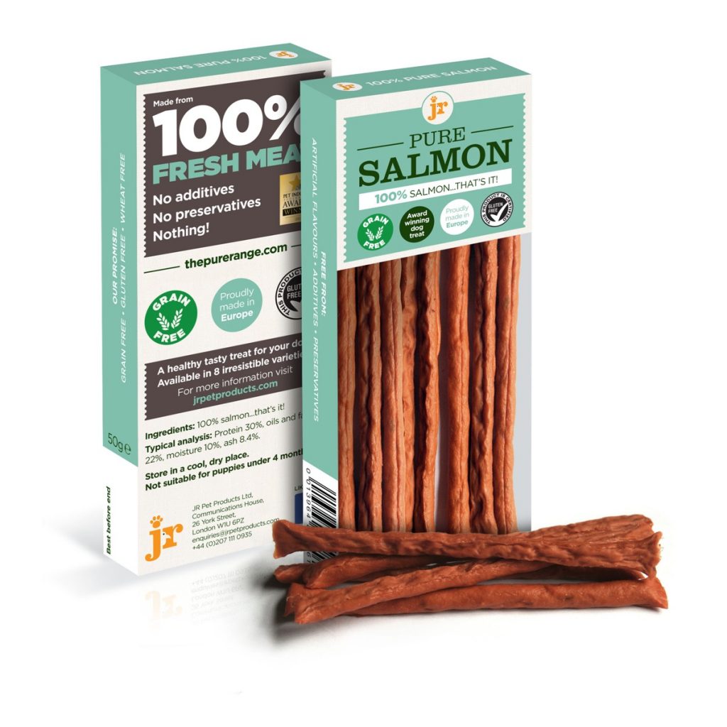 Salmon Sticks 100 Natural Pure Fish Treats JR Pet Products The Little Pet Biscuit Company