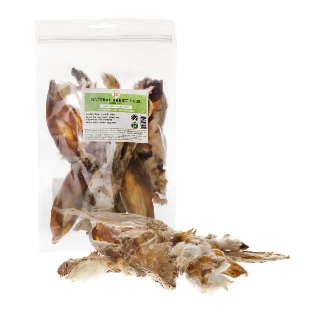 Rabbit ears with hair - 100% natural dog chew from JR Pet Products