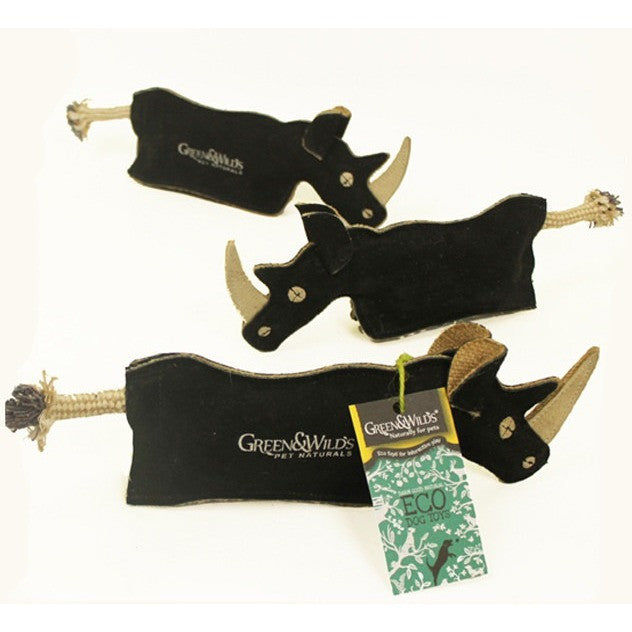Ronnie the Rhino eco dog toy