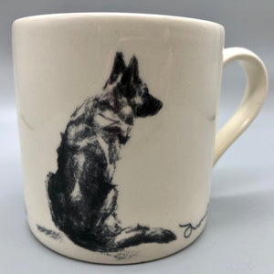 German Shepherd ceramic dog mug
