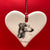 Shades of grey dog head ceramic heart
