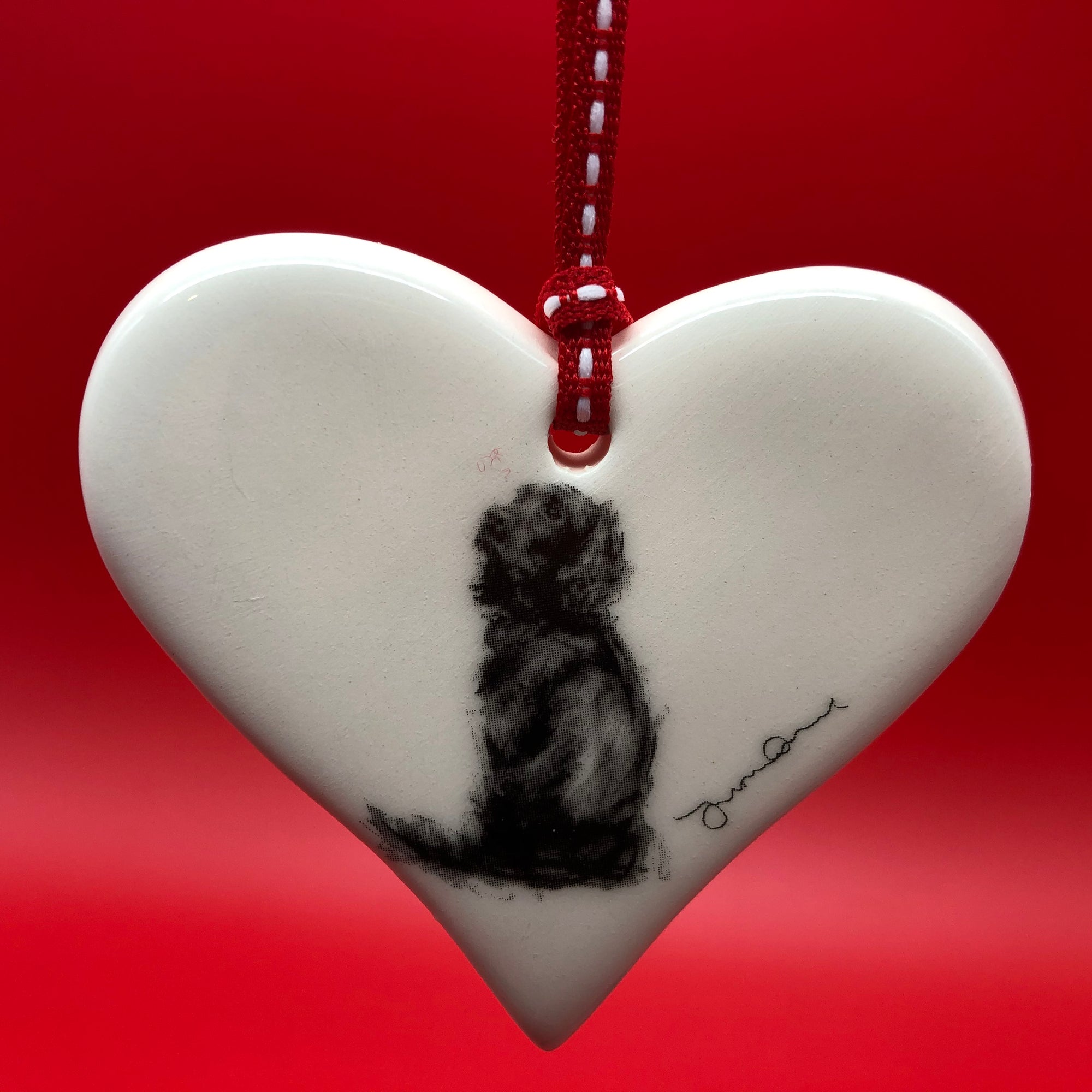 Working Spaniel ceramic heart